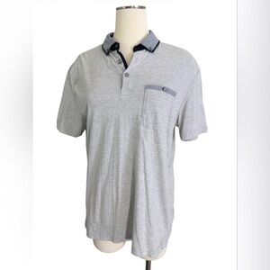 Denim & Flower Men’s Light Gray Polo Shirt Size Large